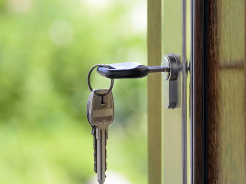 Paar zieht in die erste gemeiname Wohnung